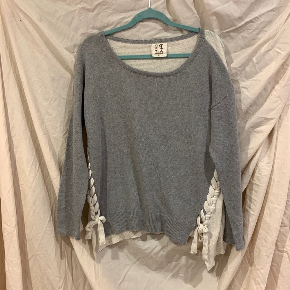 pqLA oversized sweater with braid detailing